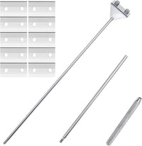 Aquarium Fish Tank Tools Kit Stainless Steel Algae Cleaning Scraper Razor Cleaner with 10 Pcs Blades (26 Inch)
