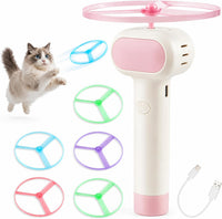 Cat Fetch Toy with Flying Disc Launcher - Pink