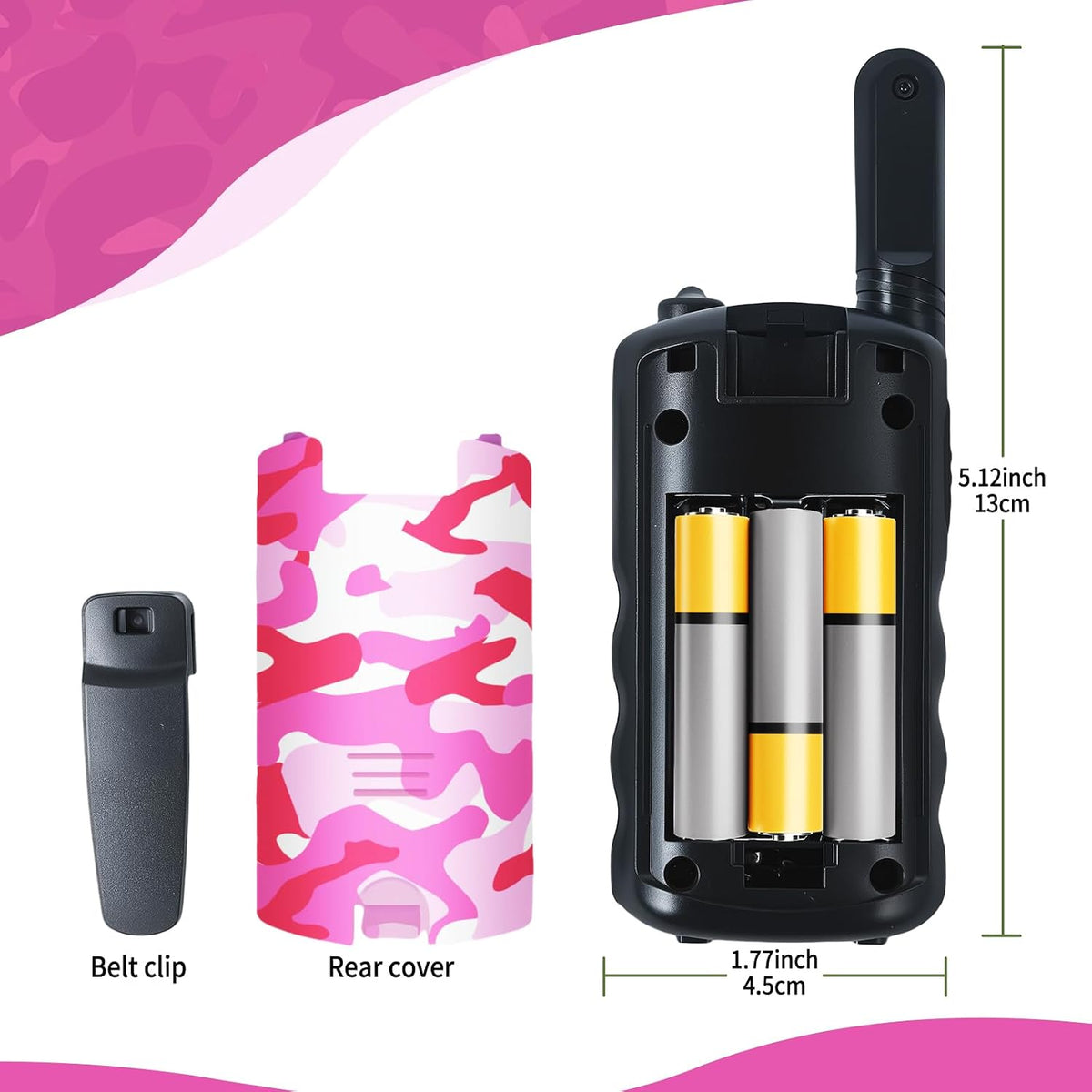 VOOPON green camo walkie talkies for kids with LCD screens - view 12