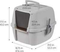 IRIS USA Large Front Door Cat Litter Box, Walk-in Entry - Jumbo Enclosed / Gray - image 2