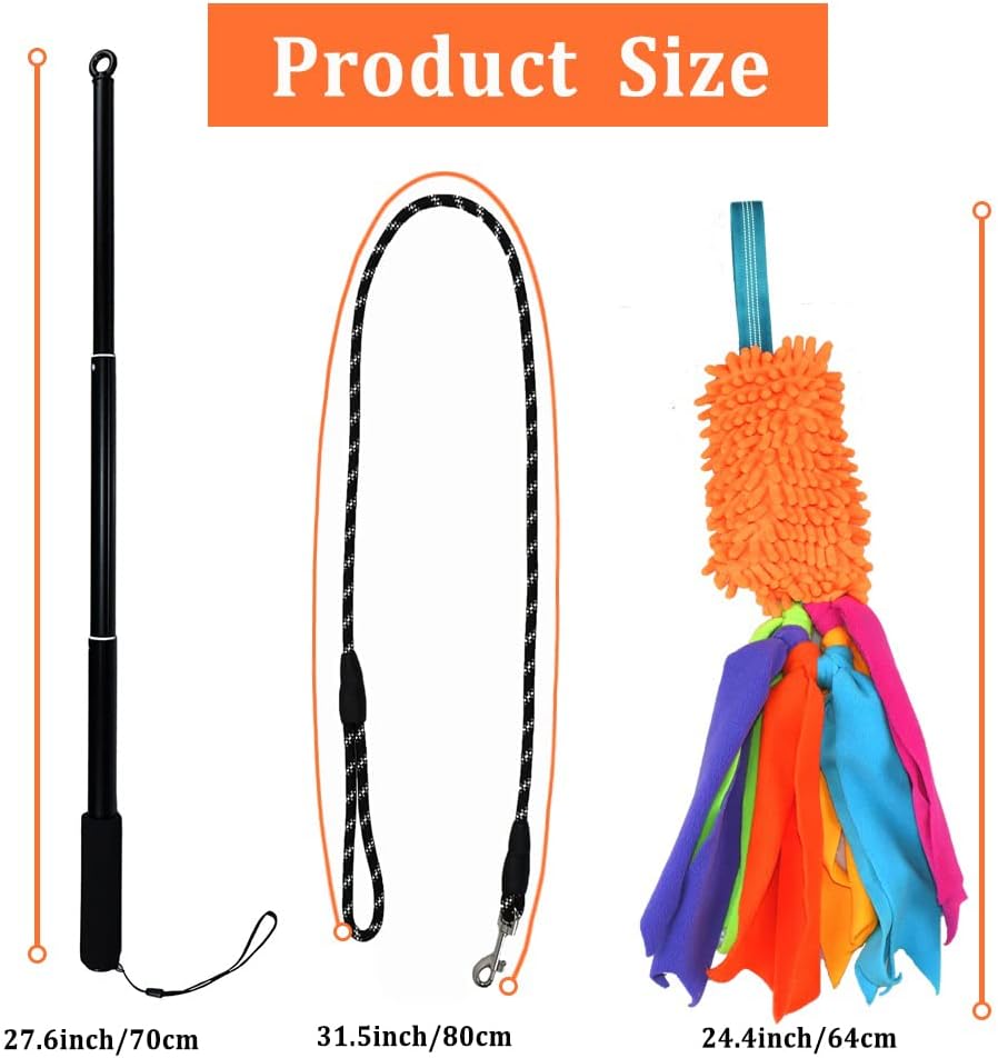 ASOCEA Flirt Pole with Tug Toy for Small Medium Large Dogs Outdoor - image 2