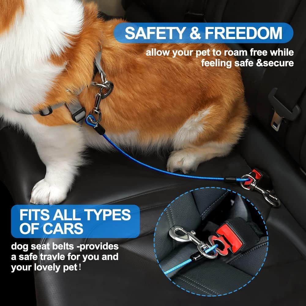 Dog Seat Belt Harness for Car - Blue / 16 inch/40 CM - image 3