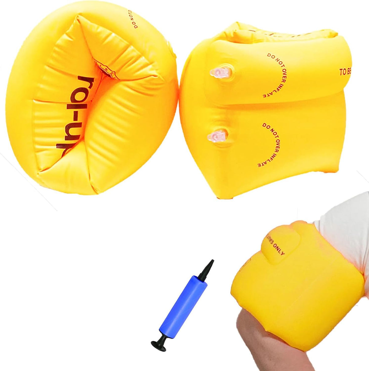Ztikug inflatable arm floaties, 2 pack of PVC swim arm bands with inflater - view 9