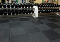 American Floor Mats - Extreme Rubber Gym Tiles - 1 Inch Thick Colorful - Superior Shock and Sound Absorbing - 35% Purple/Grey/White 100 Pack (Covers 400 Sq Ft)
