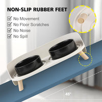 Elevated Ceramic Dog Bowl Set - Black / Small - image 2