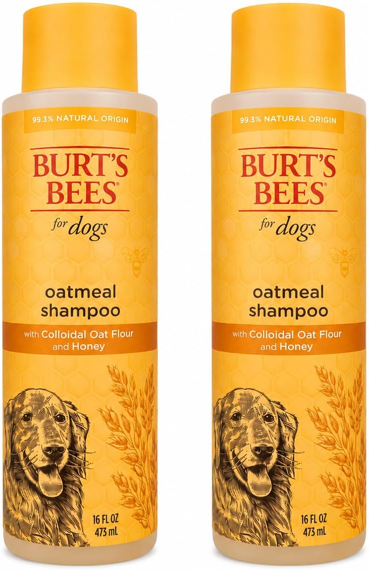 Burts Bees for Pets Oatmeal Dog Shampoo with Honey - Unscented / 16 Fl Oz (Pack of 2)