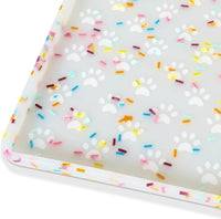 Pet Placemat for Dog and Cat - 24.5"L x 16.5"W / Donut-White