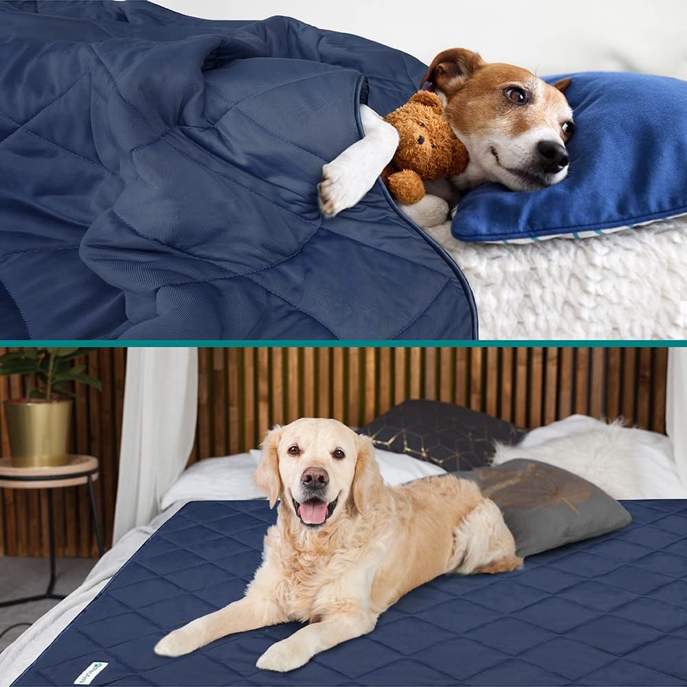 PetAmi Cooling Dog Blanket Lightweight for Small Pet Cat, 24x32 - Navy Blue / Large (40x60) - image 2