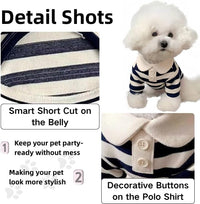 MANON ROSA Boy Dog Polo Shirt for Small Dogs, S - XX-Large / Pink - image 3