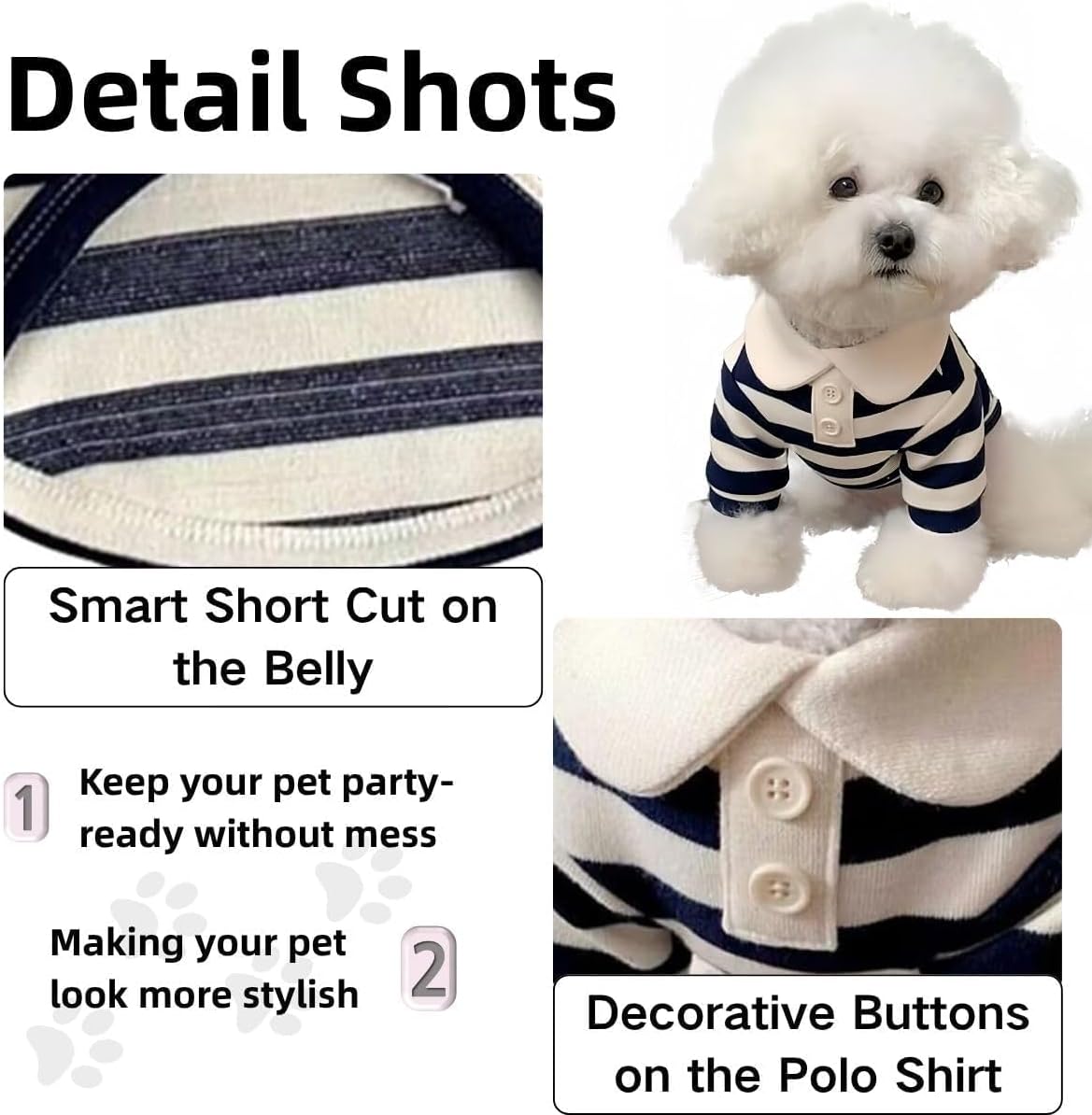 MANON ROSA Boy Dog Polo Shirt for Small Dogs, S - XX-Large / Pink - image 3