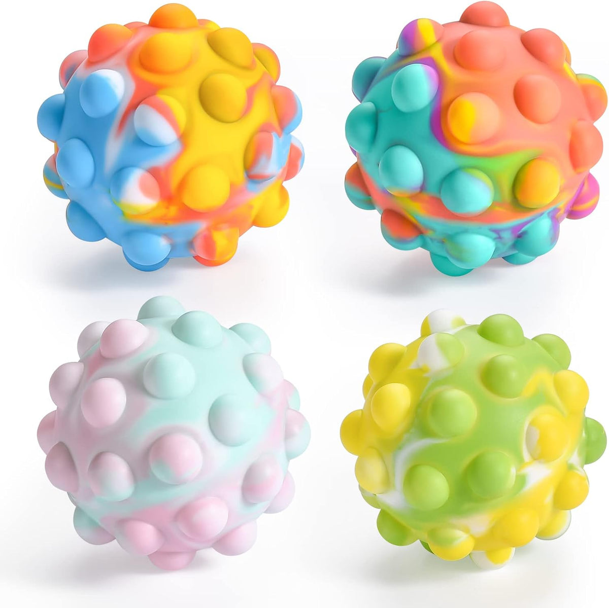 Pop It Stress Ball,Easter Basket Stuffers 3D Food-Grade Silicone,Squeeze Sensory Toy