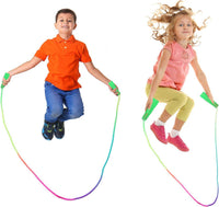 Elcoho kids rainbow jump rope set, 10 adjustable 7.2 foot nylon ropes with plastic handles - view 12