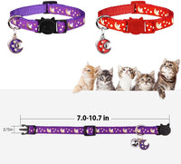 Baeuppit 2Pcs Breakaway Cats Collars Cat Collars for Boy & Girl Cats - 7.0-10.7'' / Purple+Scarlet - image 3