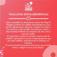 Wags & Wiggles Hypoallergenic Dog Wipes, Fragrance-Free - Zesty Grapefruit - Hypoallergenic / 100 Count (Pack of 2) - image 4