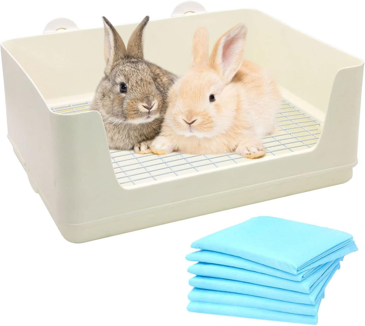 Fhiny Large Rabbit Litter Box for Cage - White