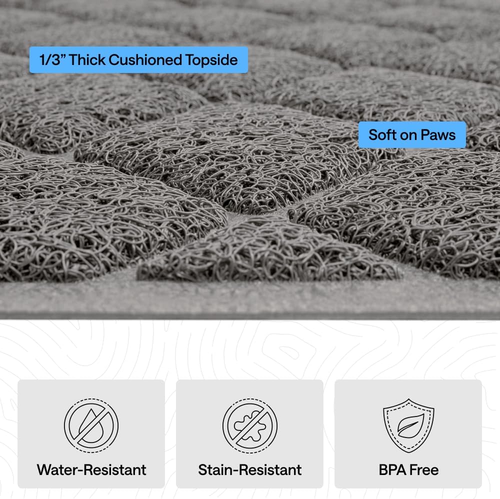GORILLA GRIP Cat Litter Mat, Coiled Mesh Trapping Mats - Small (24" x 17") / Grey - image 2