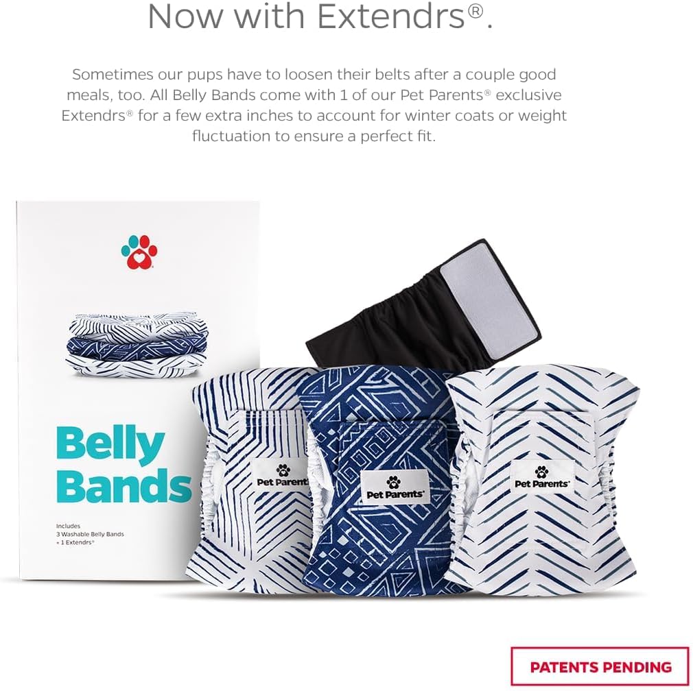 Pet Parents Washable Belly Bands for Male Dogs + Extendrs of Durable - X-Large (25-34") / Kahuna - image 3