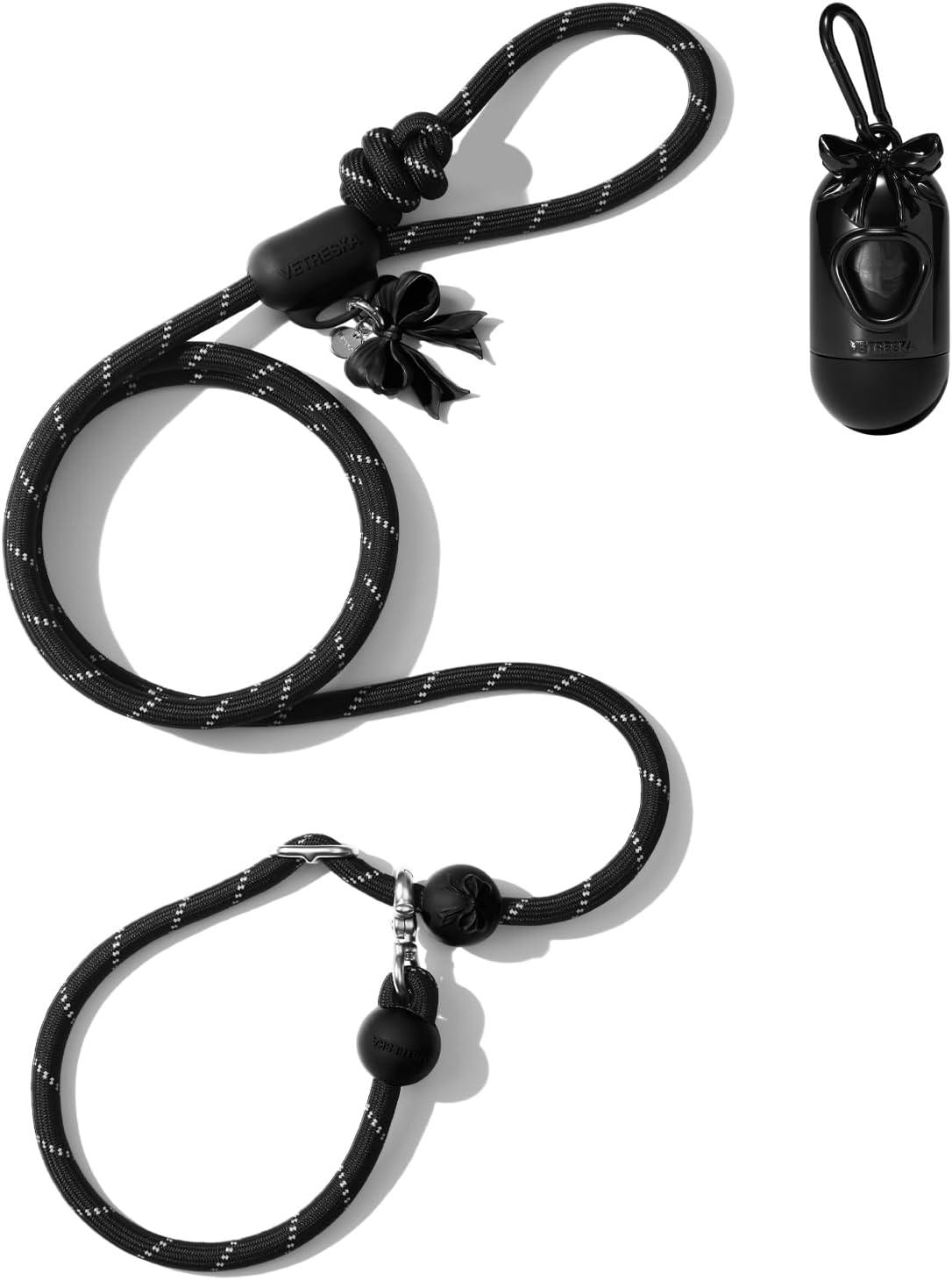 VETRESKA Hands-Free Dog Leash - Bow Black