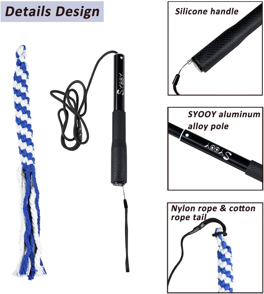 Flirt Pole for Dogs, Interactive Teaser Wand with 1 Fleece Rope Toy for Chase and Tug of War - image 4