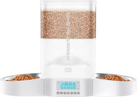 HoneyGuaridan Automatic Cat Feeder for Two,3.5L Cat Food Dispenser with Stainless Steel Bowl,Timed Feeder Programmable 1-6 Meals Control, Dual Power Supply,Desiccant Bag,10s Meal Call
