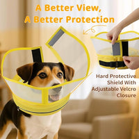 Soft Dog Cone Collar with Anti-Lick Shield, Inflatable Donut Cones Alternative After Surgery for Large/Medium/Small Dogs to Stop Licking, Elizabethan Neck Ecollars of Shame, Comfy Pillow E Recovery