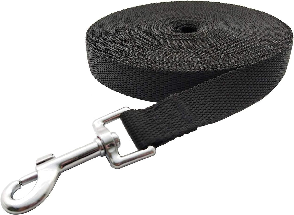 Nylon Training Dog Leash for Small Medium Large Dogs, Camping - Black / 1" x 15ft - image 4