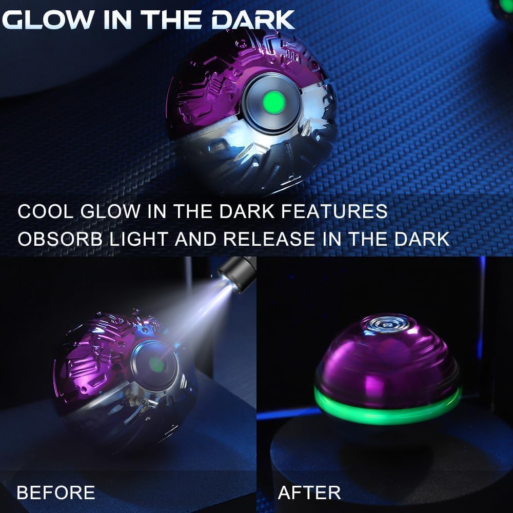 Cool Stress Ball Desk Toy Fidgets Spinner Toy Metal for Kids Adults - Purple - image 4