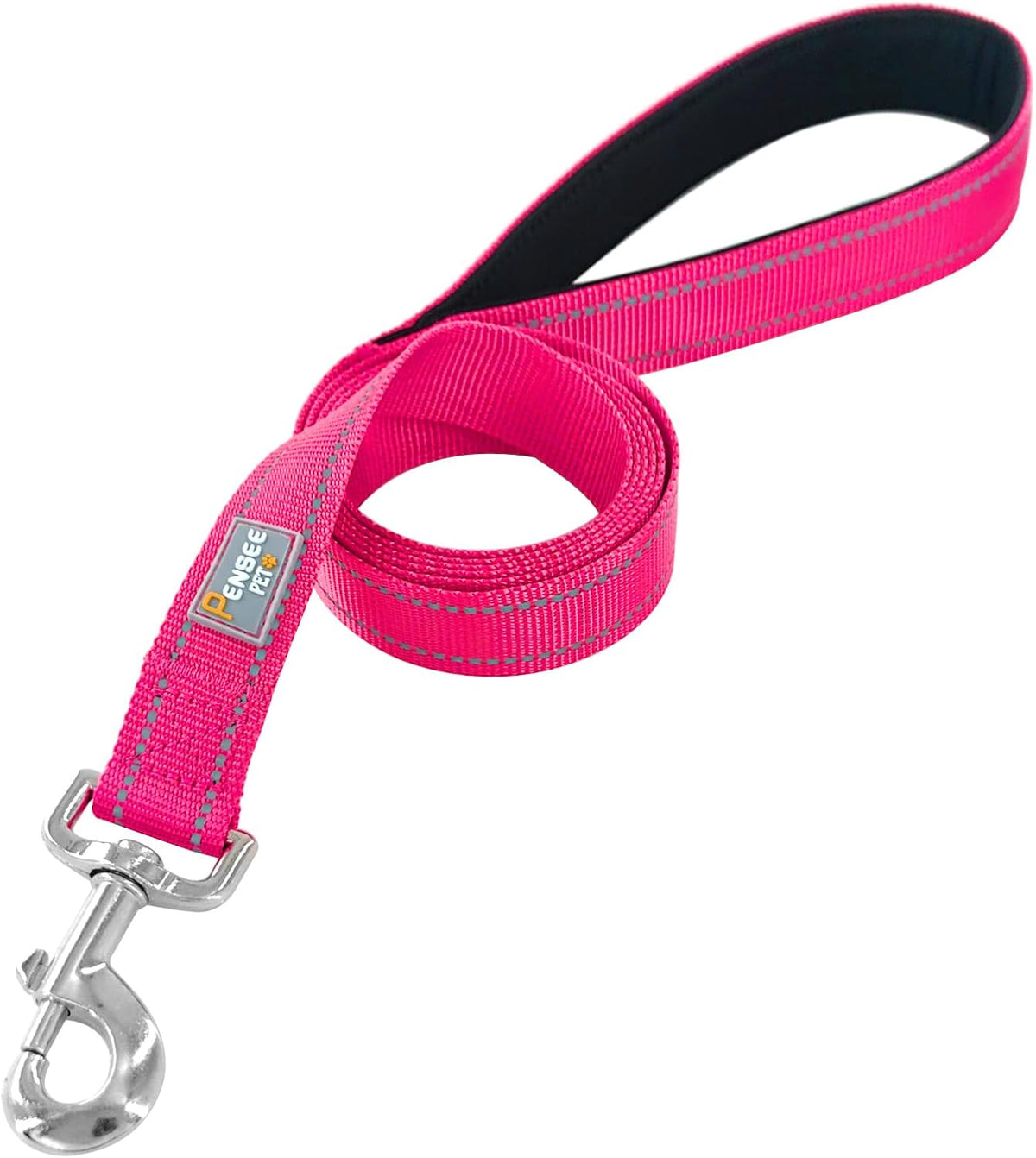 6 FT Basic Dog Leash for Medium Dogs - Refl Hot Pink / Medium : 3/4" x 6 FT - image 2