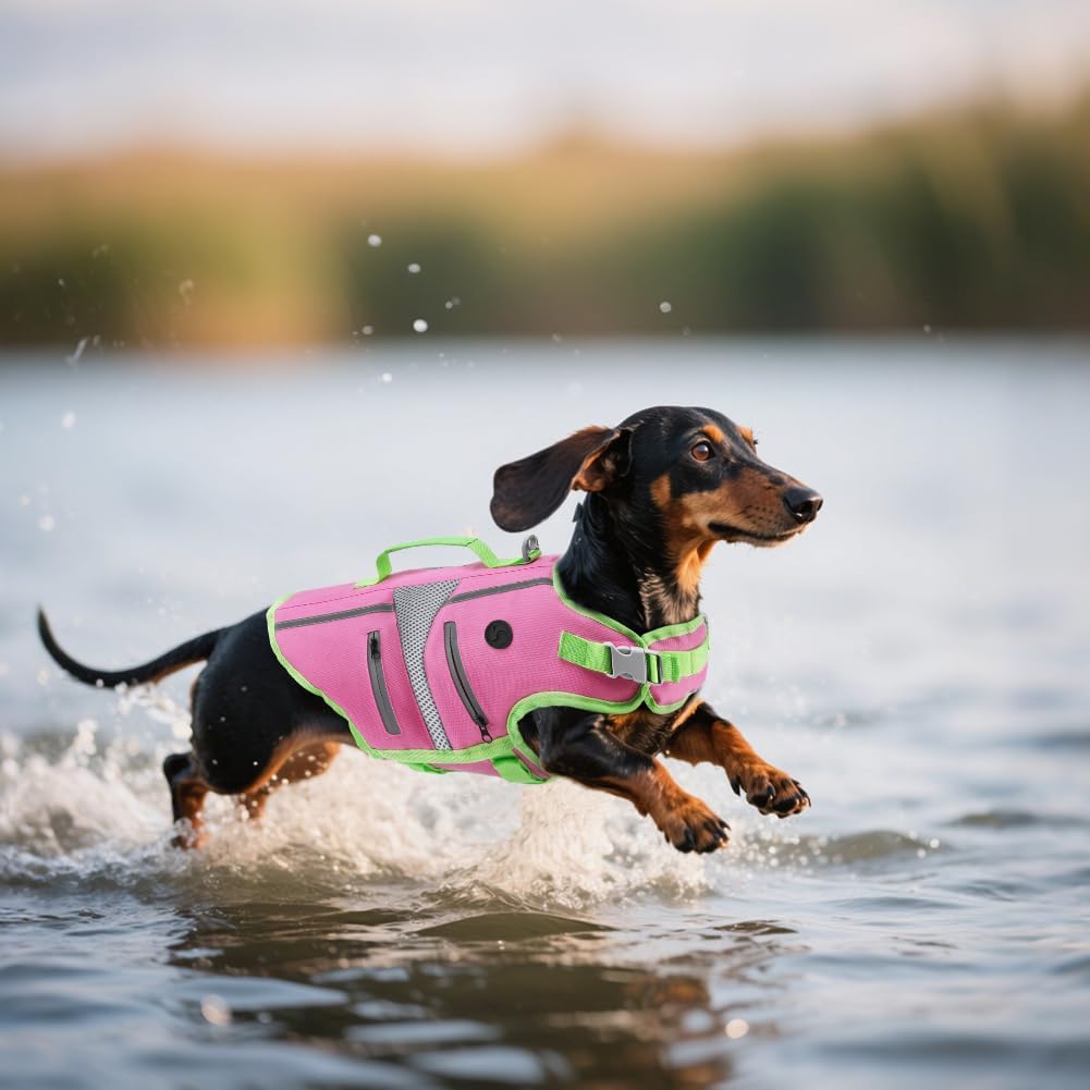 EMUST Dog Life Vest for Swimming - Extra Small / New Pink - image 4