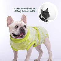 Kuoser Dog Surgery Recovery Suit, Anti Licking Pet Surgical Suit for Dogs Male Neuter, Female Dog Surgery Suit for Spay Subsititute E-Collar Cone, Dogs Body Suits After Surgery Green Tie Dye 2XL