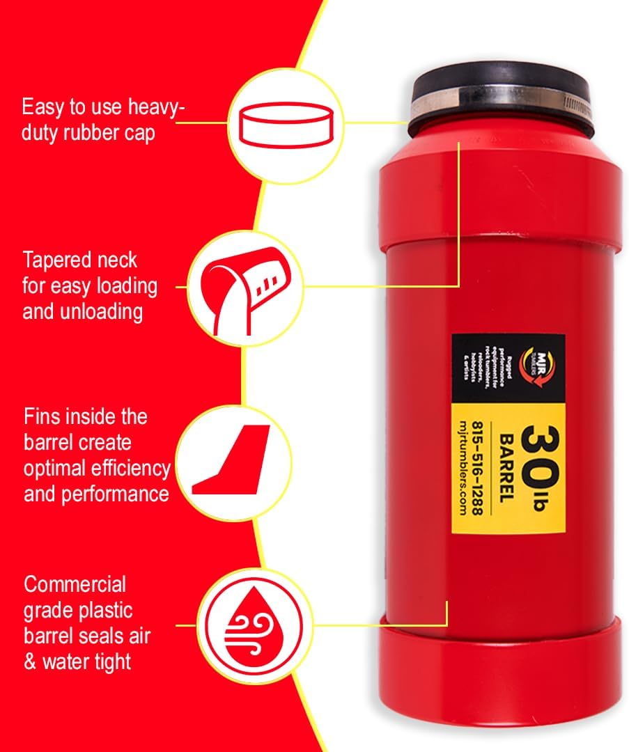 MJR Tumblers 40lb heavy duty rock tumbler with powder-coated steel frame and rubber rollers - view 8