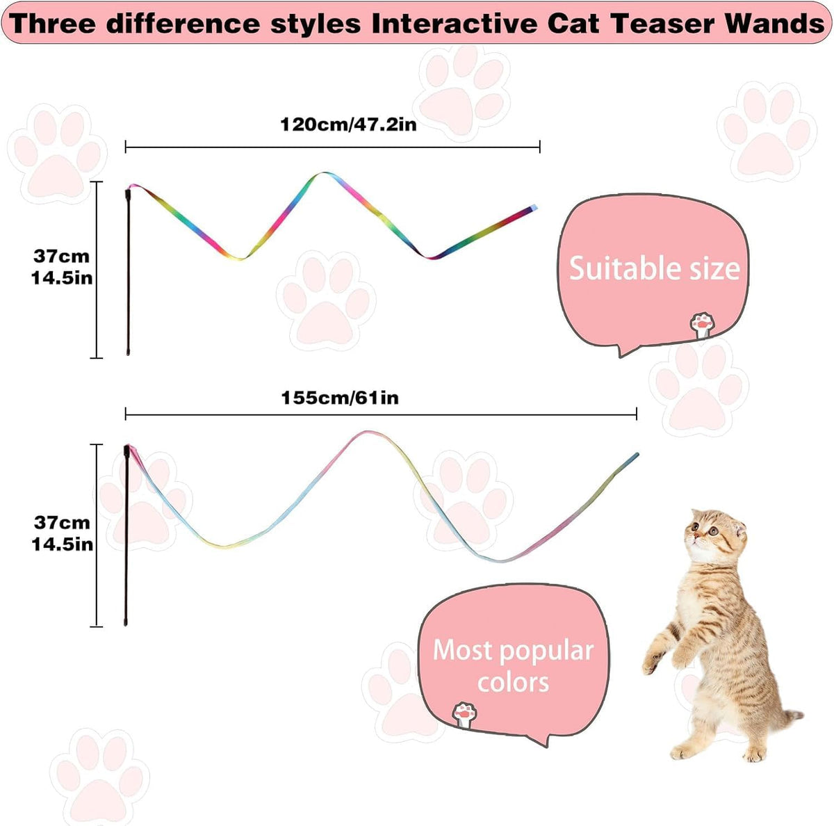 Cat Wand Toys Interactive Kitten Toys for Indoor Cats-2Pcs – Essentials for Cats - 2 PCS - image 2