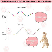 Cat Wand Toys Interactive Kitten Toys for Indoor Cats Colorful Teaser Wand String for Exercise Kitten Stick Kitty Rope Toy Rainbow Ribbon Cat Charmer -2Pcs