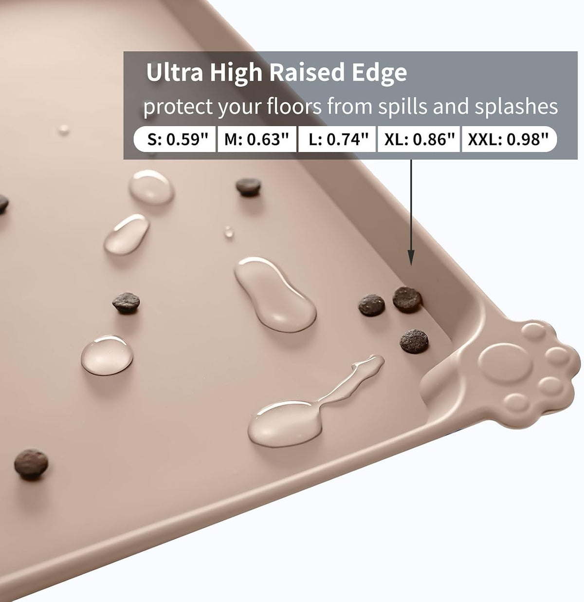Reopet Silicone Pet Feeding Mat - Taupe / 18.5" x 11.5" - image 3