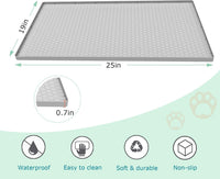 Cat Litter Mat, Silicone Large Cat Mat for Litter Box - 25"L x 19"W / Light Grey - image 4