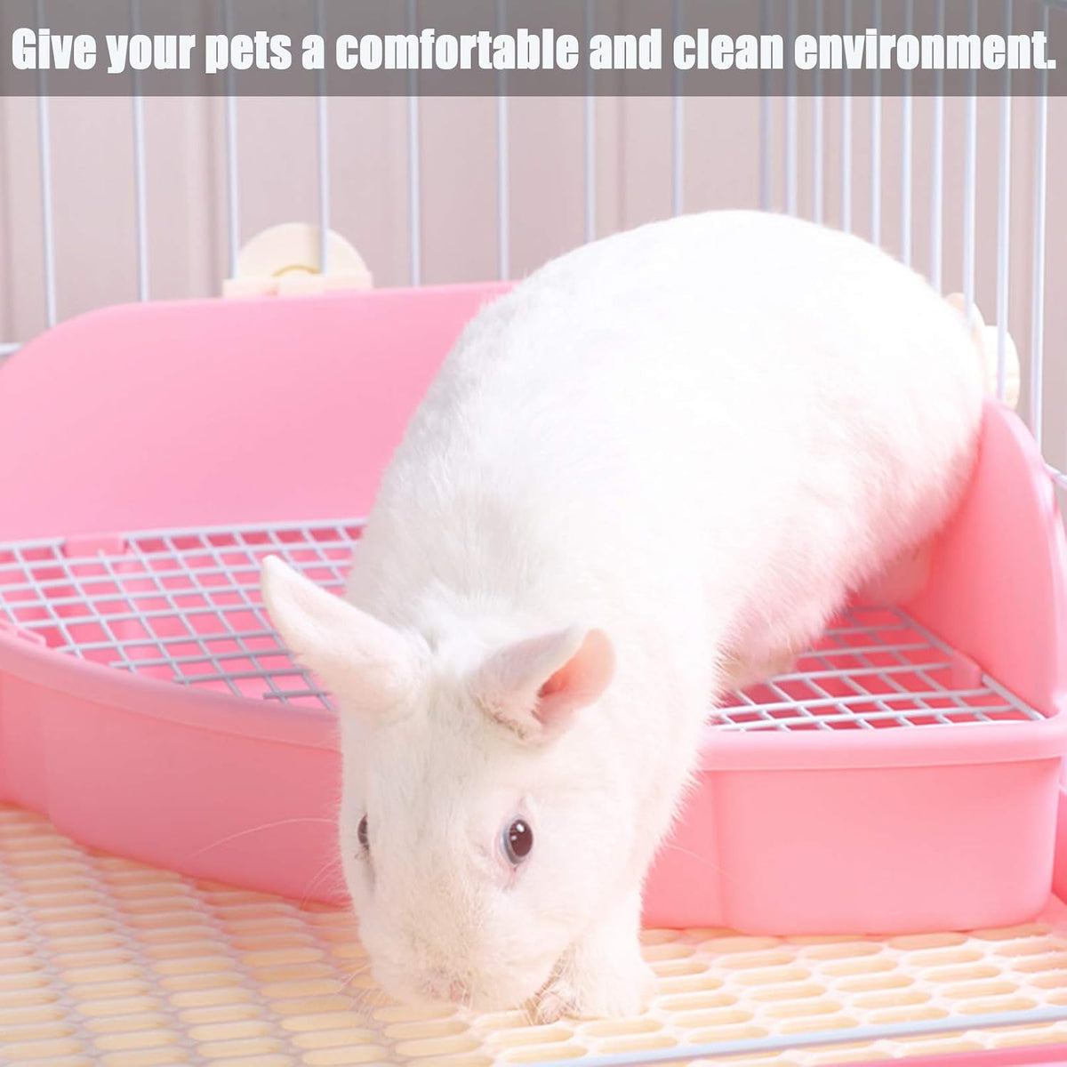 Large Rabbit Litter Box Bunny Corner Toilet Box Potty Trainer Bigger - Blue - image 2