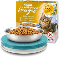 SoulThink ant proof pet bowl tray pair in two colors for cat and dog bowls