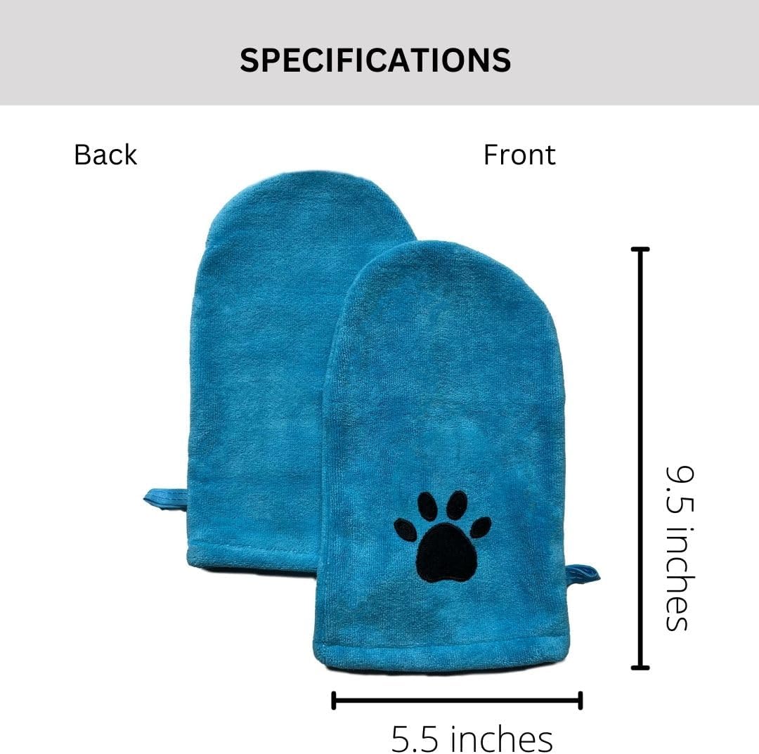 Penny & Niko Microfiber Pet Towel Mitts - Standard - 2 pack / blue - image 2