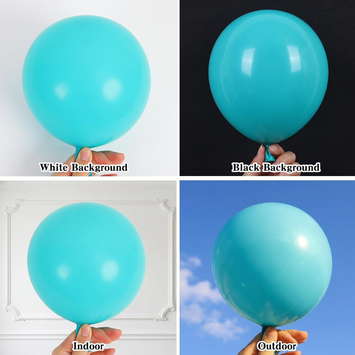 RUBFAC White Balloons Different Sizes 135pcs for Birthday Arch – Fun for Kids & Family - Teal Blue - image 3
