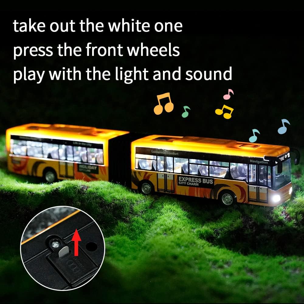 Crelloci City Bus Toy for Kids - Yellow - image 2