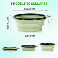 Dog Bowl Pet Collapsible Bowls - Small / Fairy Pink+Sprout Green - image 4