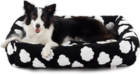 JOEJOY Cute Dog Bed Medium Size Dog - Cozy Clouds Black / M (30"x24"x8")