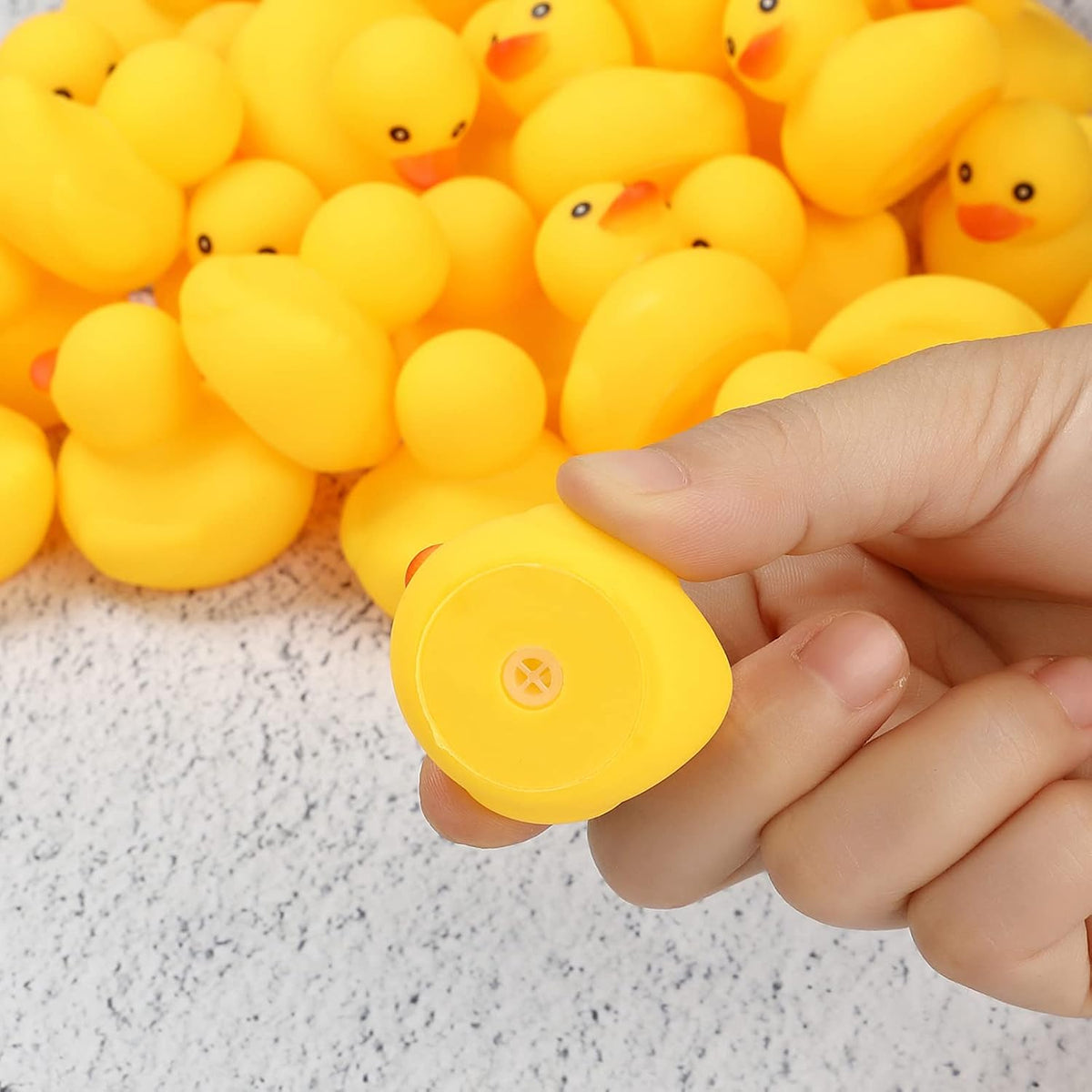 50Pcs Mini Rubber Duck Bath Toys - Yellow - image 3