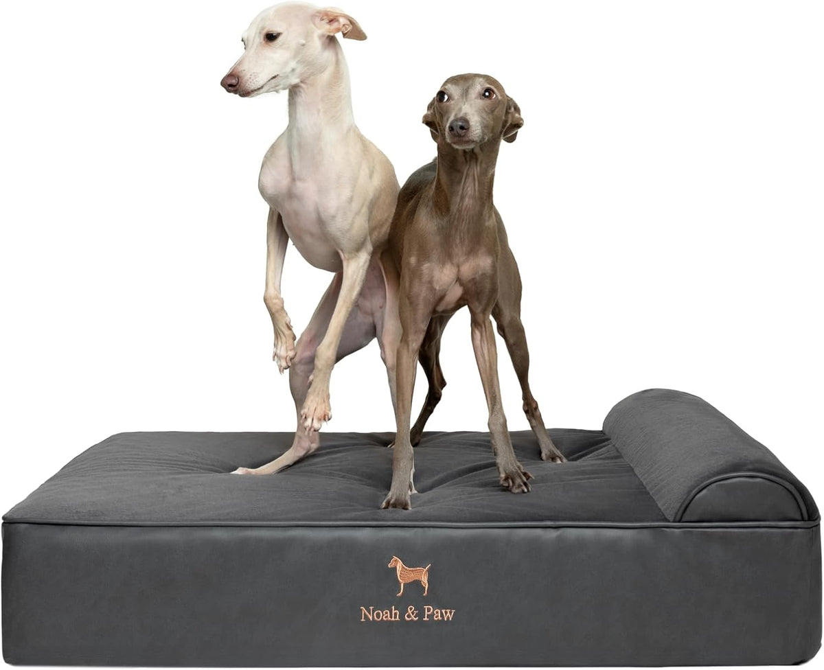 Large Dog Bed Orthopedic Memory Foam Cooling Gel 35x25x8.7 in – Essentials for Dogs - Charcoal - LE / Large