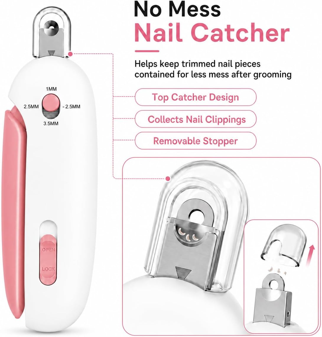 Wanheart Cat Nail Clipper, 4-Size Safety Guard - Pink - image 3