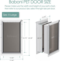 Baboni Pet Door for Wall, 3-Flap - 3-Flap(Metal Frame,Aluminum Lock) / X-Large - image 2