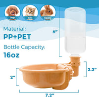 VANNON Gravity Pet Water Bowl, Grey - 16oz / C-Orange - image 3