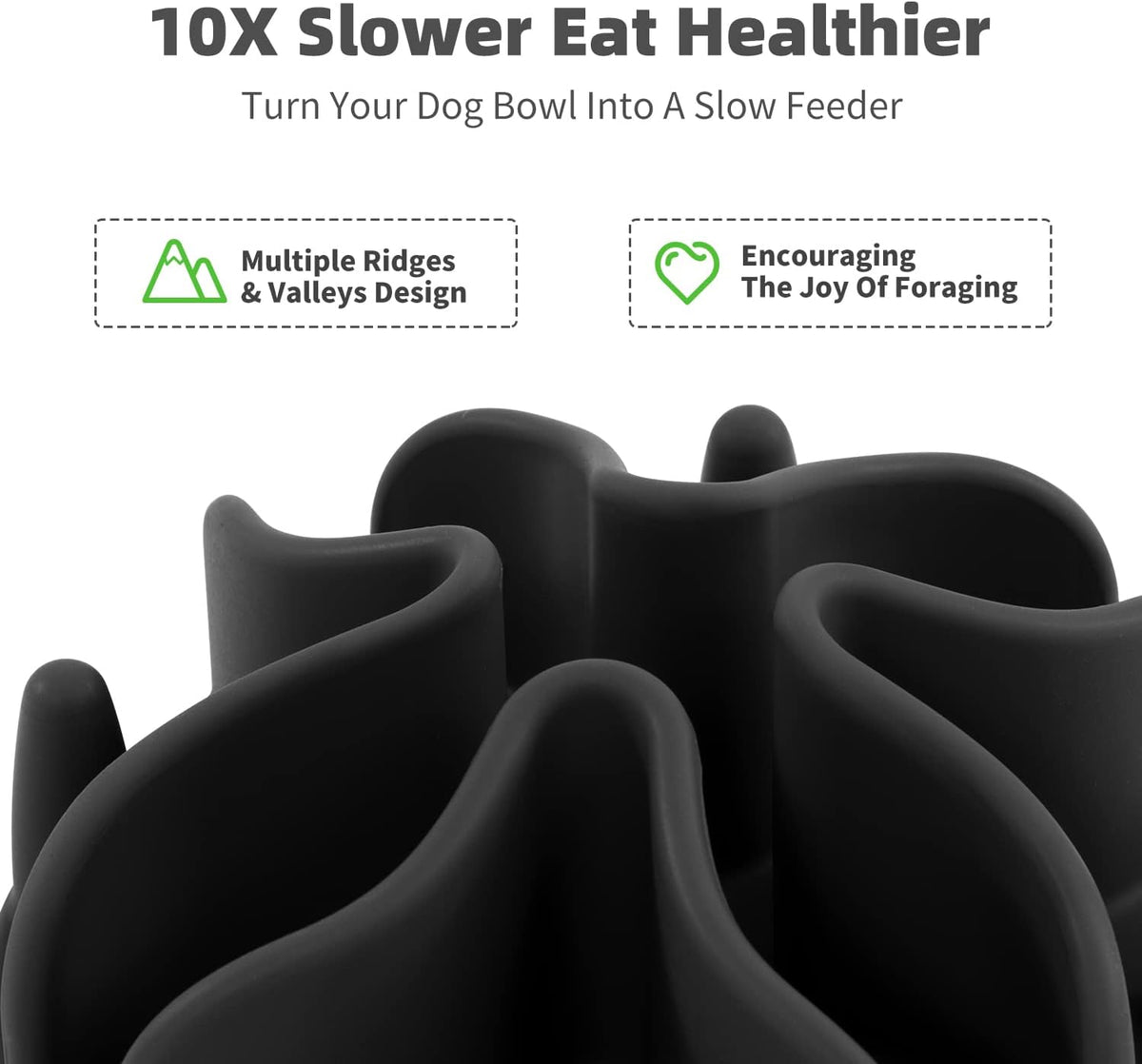 Jaoul Slow Feeder Dog Bowls Insert - Medium(4.72 inch) / Black - image 3
