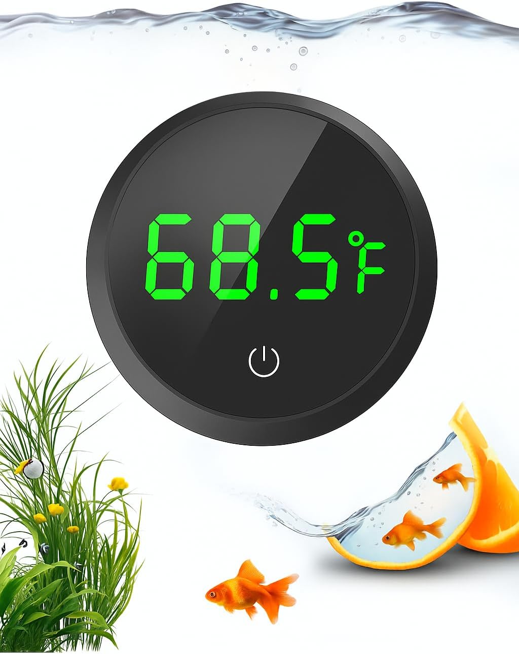 Fish Tank Thermometer Aquarium Thermometer Wireless Touch Stick - Black - 1 Pack