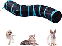 iCAGY Cat Tunnel Toys for Indoor Cats Kittens Rabbits - 47" (Shape S) / Black - image 3